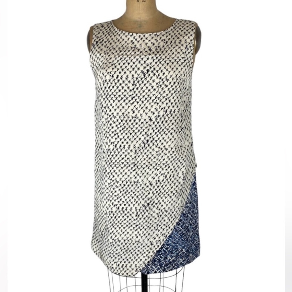Rachel Comey Silk Mixed Print Layered Detail Shift Dress Size 4